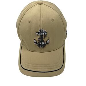 Under Armour Navy Anchor Baseball Hat Cream and Navy Blue Adjustable